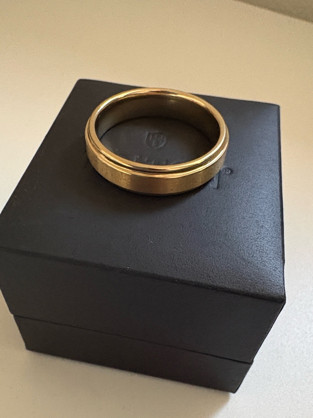 NWT [Triton] 6mm Tungsten Carbide Step Edge Comfort Wedding Band in Gold Mens 11 - Picture 5 of 14